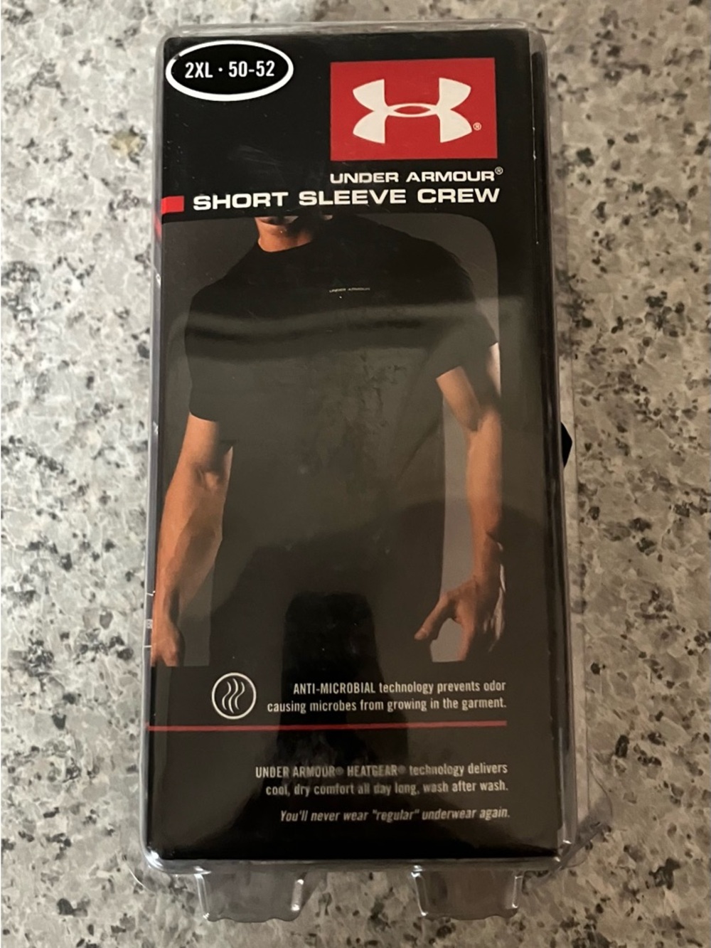 Under Armour HeatGear Anti-Microbial Crew Tee - Relaxed Fit - SS - 2XL - Black